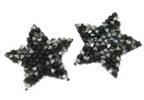 Swarovski, fine rocks pendant, black jet metallic  silver, 22mm - x1