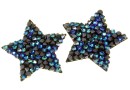 Swarovski, cabo. fine rocks, black bermuda blue, 22mm - x1