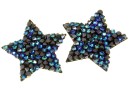 Swarovski, fine rocks pendant, black bermuda blue, 22mm - x1