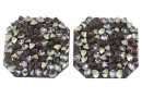 Swarovski, cabo. fine rocks, black peach gold, 22mm - x1