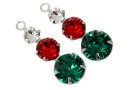 Swarovski, pand. pl. cu rodiu, Christmas time, 24mm - x2