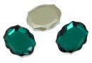 Swarovski, cabochon Baroque mirror, emerald, 14mm - x1