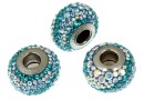 Swarovski, becharmed pave blue zircon, 14.5mm - x1