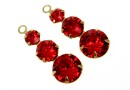 Swarovski, pandantiv pl. cu aur, Lady in red , 24mm - x2