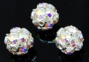 Swarovski, montees disco ball pl. cu arg, aurore boreale, 8mm - x1
