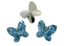 Swarovski, margele fluture, aquamarine comet argent, 8mm - x2