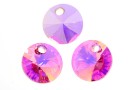 Swarovski, pandantiv rivoli, rose aurore boreale, 8mm - x4
