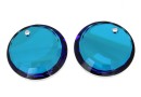 Swarovski, pandantiv disc, bermuda blue, 17mm - x1