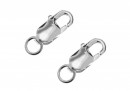 Lobster clasp, rhodium-plated 925 silver, 8.5x4.5mm - x2