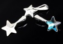 Pendant base, rhodium-plated 925 silver,Swarovski star 10mm - x1