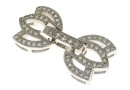 Incuietoare cu cristale, argint 925 placat cu rodiu, 22x12mm - x1