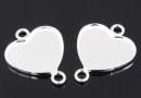 Baza link argint 925, cabochon Swarovki, inima 10mm - x1
