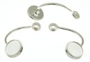 Earring extension, 925 silver rod, cabochon 6mm - 1pair
