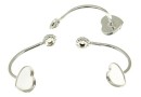 Earring extension, 925 silver rod, heart, cabochon 6mm - 1pair