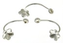 Earring extension, 925 silver rod, flower 6mm - 1pair