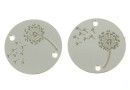 Link, dandelion coin, 925 silver, 14mm  - x1