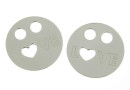 Link, coin, Love 925 silver, 14mm  - x1