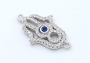 Link, Fatima's hand, rhodium-plated 925 silver, 20.5mm - x1