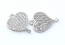 Link inima, argint 925 placat cu rodiu, 14.5mm - x1