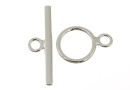 Toggle clasp, rotund 925 silver, 13mm - x1