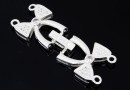 Crystal clasp, 925 silver, 40mm - x1