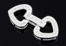 Crystal clasp, 925 silver, 24mm - x1