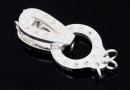 Crystal clasp, 925 silver, 23mm - x1