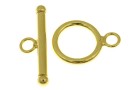 Toggle clasp, gold-plated 925 silver, 17.5mm - x1