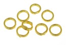 Jump rings, double, gold-plated 925 silver, 5mm - x10