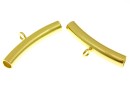 Decorative spacer, tube, gold-plated 925 silver, 27mm - x1