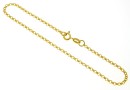 Bracelet, round jump rings, gold-plated 925 silver, 19cm - x1