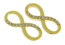 Link, infinity, crystals, gold-plated 925 silver, 20mm  - x1