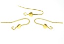 Earring findings, gold-plated 925 silver, 26mm - x1pair