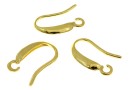 Earring findings, gold-plated 925 silver, 15mm - x1pair