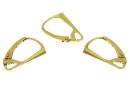 Earring findings, gold-plated 925 silver, 17mm - x1pair