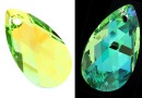 Swarovski, pandantiv picatura, peridot blue AB, 16mm - x1