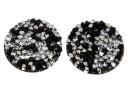 Swarovski, cabochon f. rocks, black jet comet argent light, 19.5mm - x1