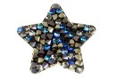 Swarovski, fine rocks pendant, bermuda blue metallic light gold, 22mm - x1