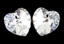 Swarovski, heart pendant, comet argent light, 14mm - x2
