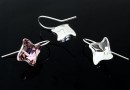 Earring findings, 925 silver, rhombus, for Swarovski 4485 10.5mm - x1pair