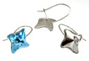 Earring findings, rhodium-plated 925 silver, square, for Swarovski 4485 10.5mm - x1pair