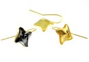 Earring findings, gold-plated 925 silver, rhombus, for Swarovski 4485 10.5mm - x1pair