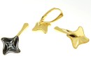 Earring findings, gold-plated 925 silver, rhombus, for Swarovski 4485 10.5mm - x1pair