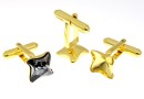 Cufflink, base,square, gold-plated 925 silver, Swarovski 4485 10.5mm - x1pair