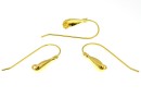 Earring findings, gold-plated 925 silver, 27.5mm - x1pair