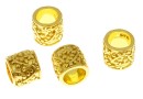 Decorative spacer, tube, gold-plated 925 silver, 6x7mm - x1