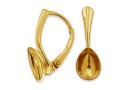 Earring findings, gold-plated 925 silver, for Swarovski 4320 10x7mm - x1pair