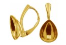 Earring findings, gold-plated 925 silver, for Swarovski 4320 14x10mm - x1pair