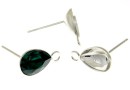 Earring findings, 925 silver, for Swarovski 4320 10x7mm - x1pair