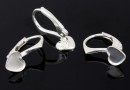 Tortite cercei argint 925, cabochon inima de 6mm- x1per